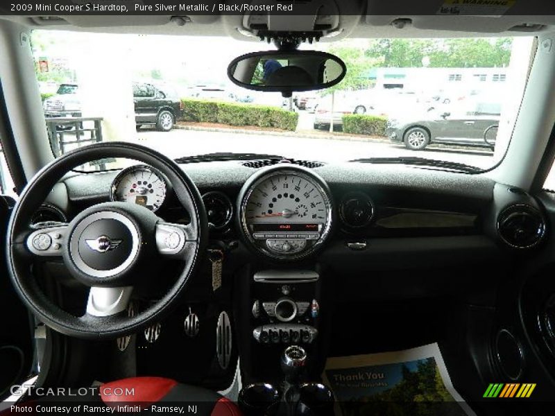 Pure Silver Metallic / Black/Rooster Red 2009 Mini Cooper S Hardtop