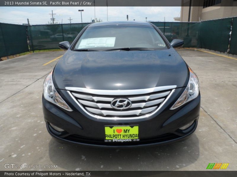 Pacific Blue Pearl / Gray 2013 Hyundai Sonata SE