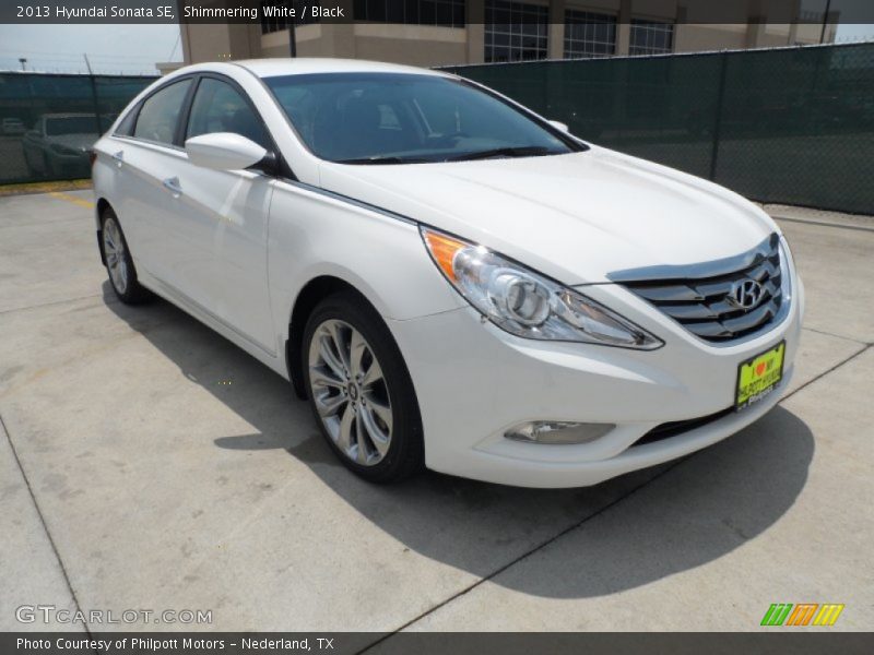 Shimmering White / Black 2013 Hyundai Sonata SE