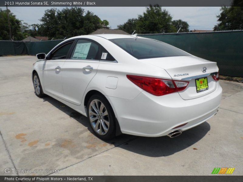 Shimmering White / Black 2013 Hyundai Sonata SE