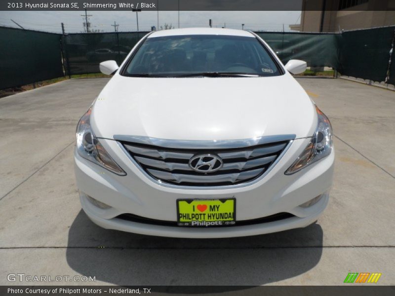 Shimmering White / Black 2013 Hyundai Sonata SE