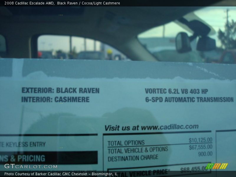 Black Raven / Cocoa/Light Cashmere 2008 Cadillac Escalade AWD