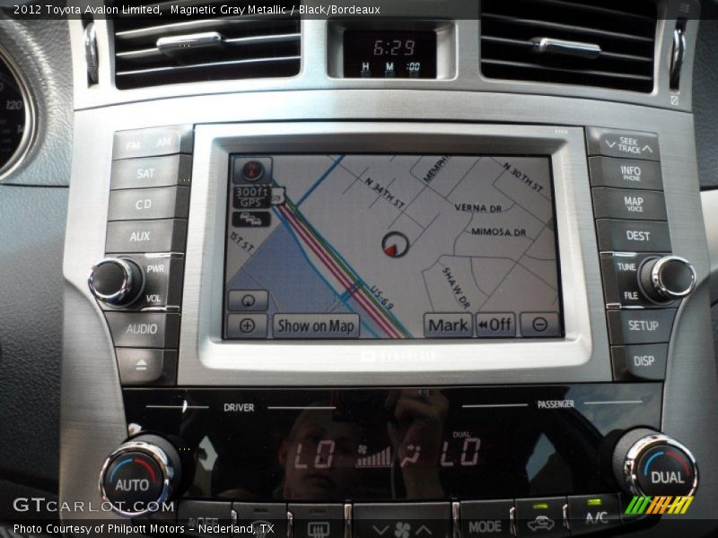 Navigation of 2012 Avalon Limited
