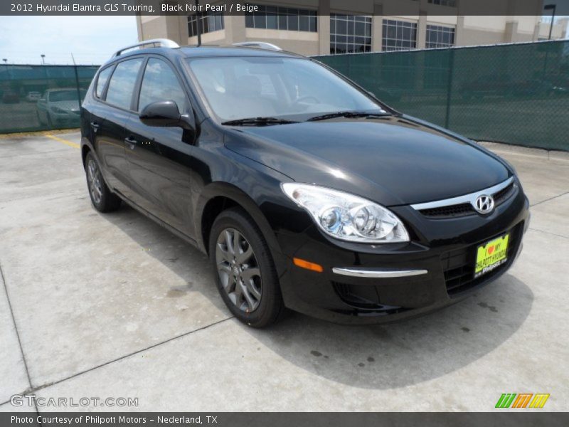 Black Noir Pearl / Beige 2012 Hyundai Elantra GLS Touring