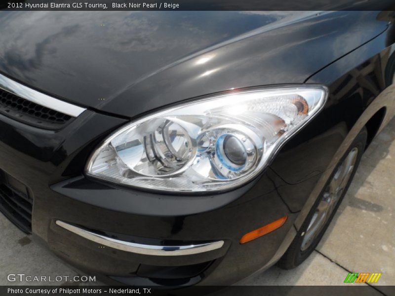 Black Noir Pearl / Beige 2012 Hyundai Elantra GLS Touring