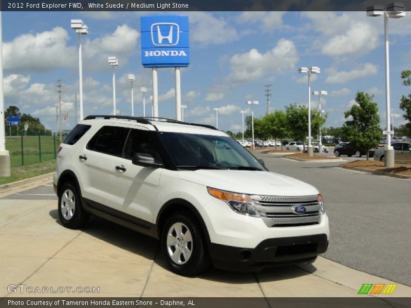 White Suede / Medium Light Stone 2012 Ford Explorer FWD