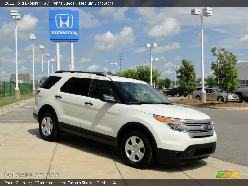 White Suede / Medium Light Stone 2012 Ford Explorer FWD