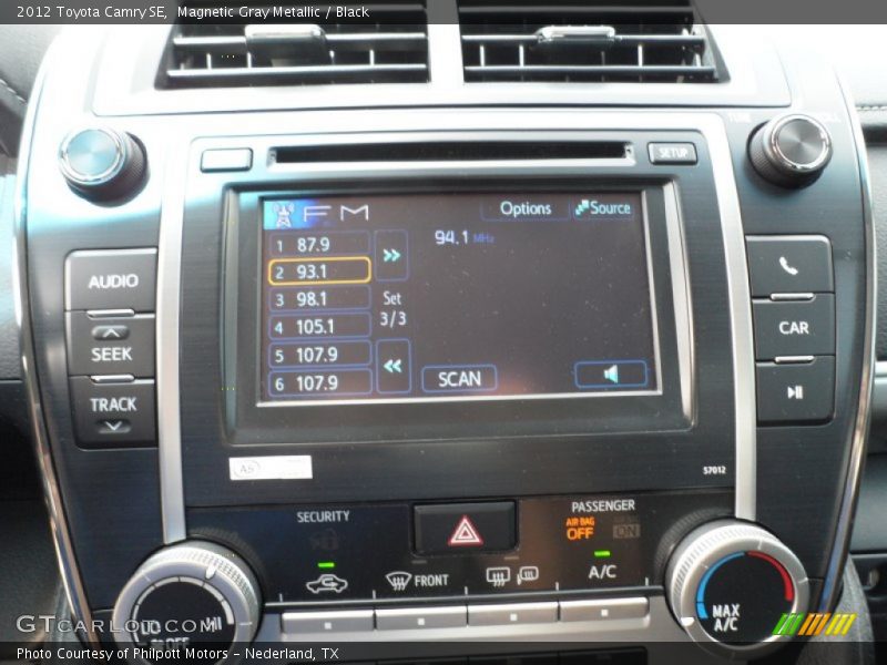 Magnetic Gray Metallic / Black 2012 Toyota Camry SE