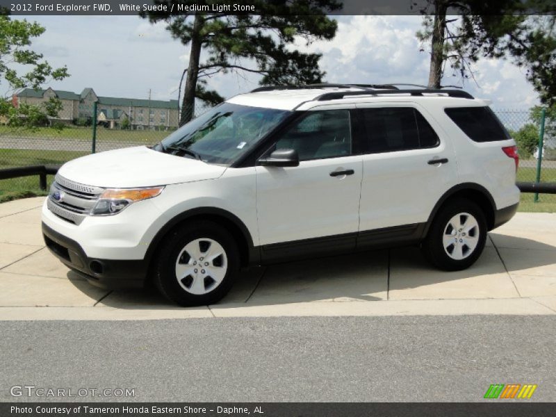 White Suede / Medium Light Stone 2012 Ford Explorer FWD