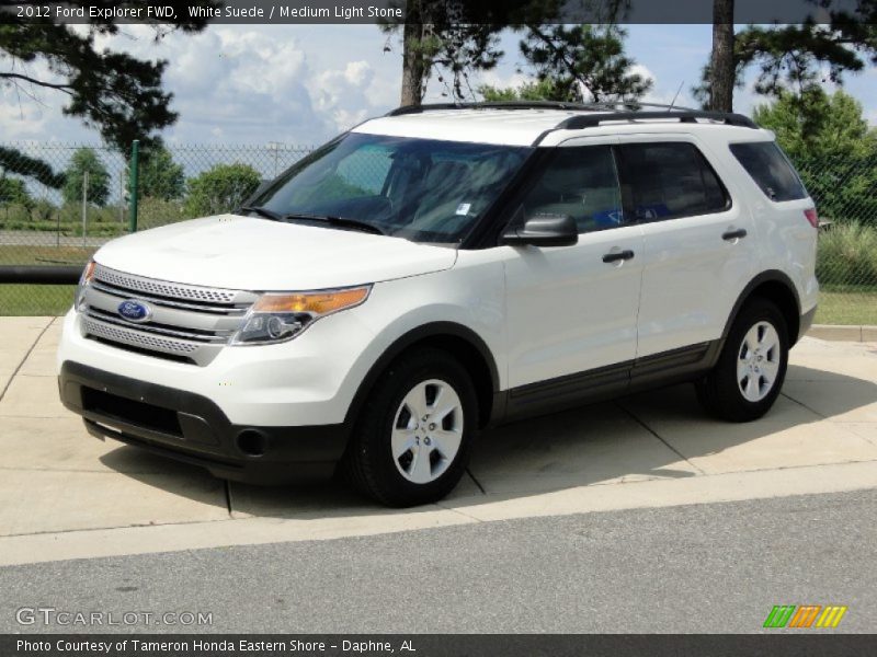 White Suede / Medium Light Stone 2012 Ford Explorer FWD