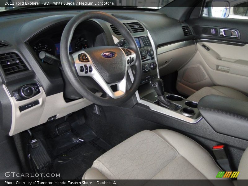 White Suede / Medium Light Stone 2012 Ford Explorer FWD
