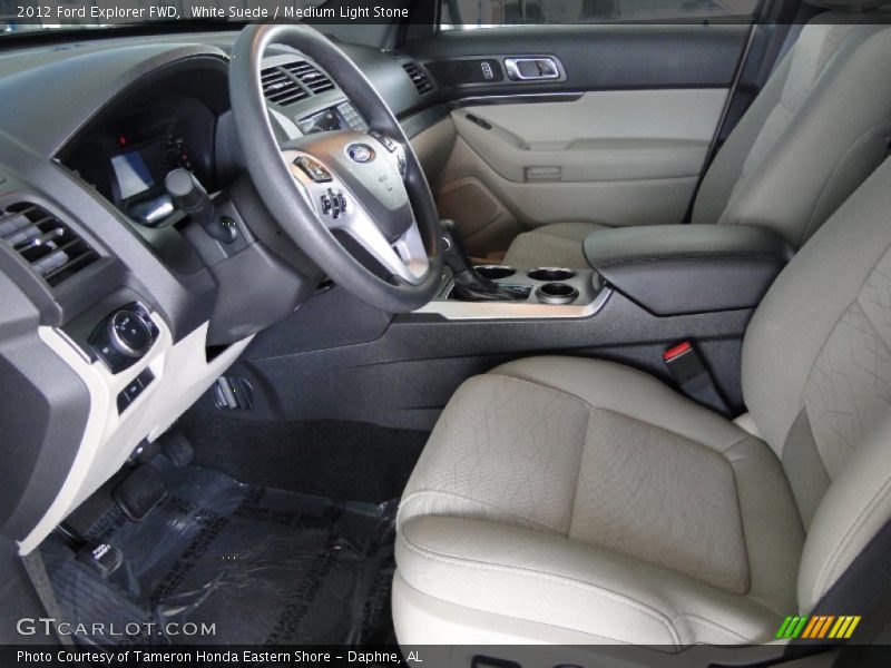White Suede / Medium Light Stone 2012 Ford Explorer FWD