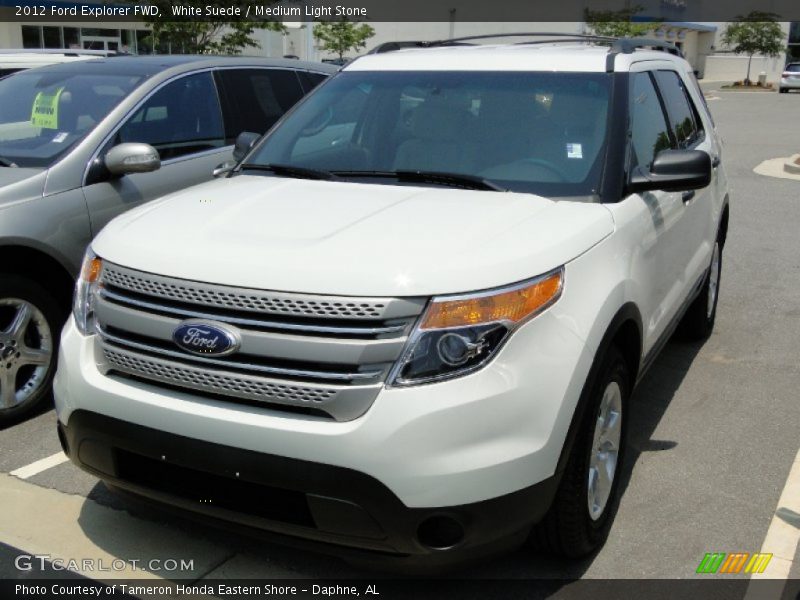 White Suede / Medium Light Stone 2012 Ford Explorer FWD