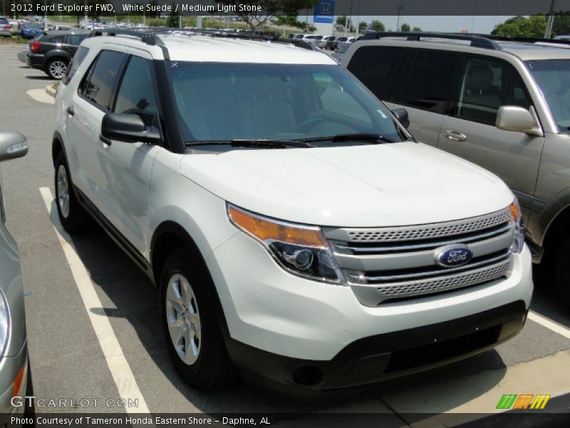 White Suede / Medium Light Stone 2012 Ford Explorer FWD