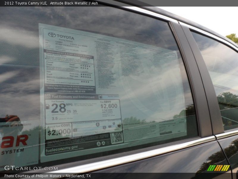 Attitude Black Metallic / Ash 2012 Toyota Camry XLE