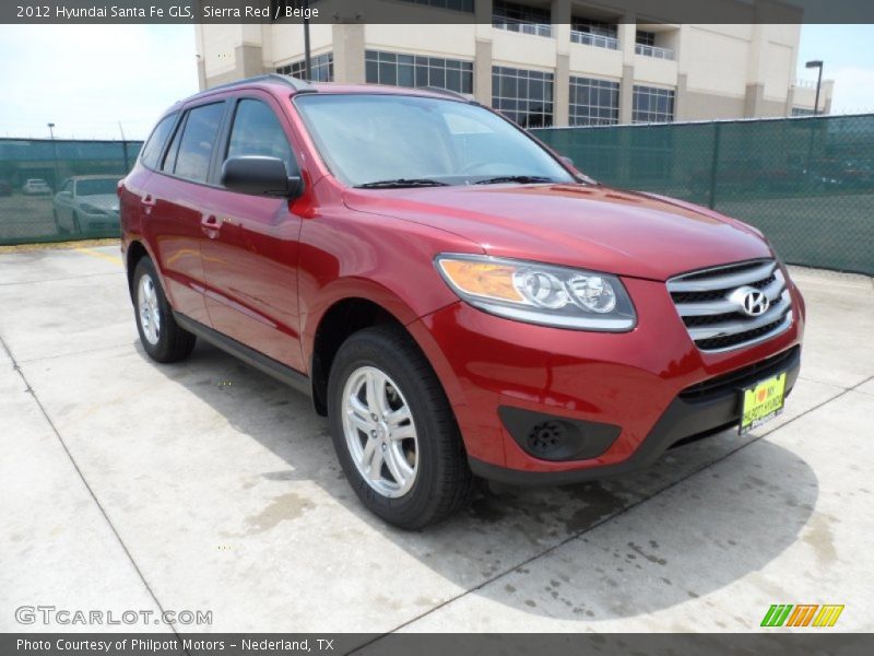 Sierra Red / Beige 2012 Hyundai Santa Fe GLS