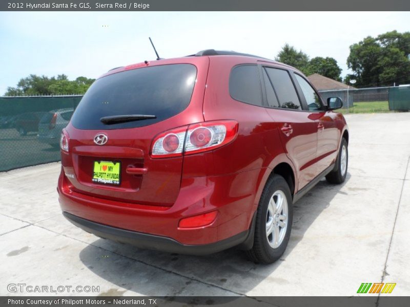 Sierra Red / Beige 2012 Hyundai Santa Fe GLS