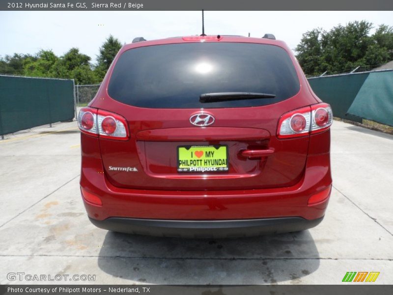 Sierra Red / Beige 2012 Hyundai Santa Fe GLS