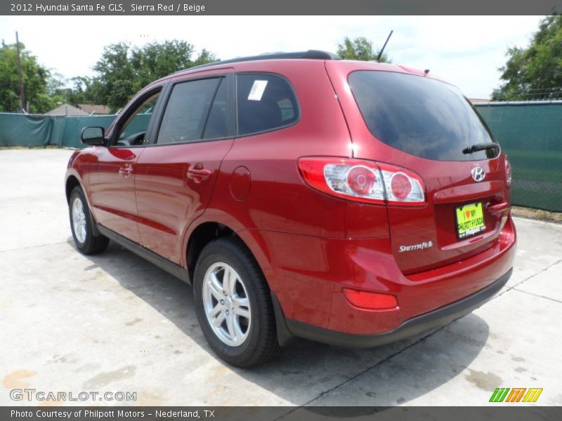 Sierra Red / Beige 2012 Hyundai Santa Fe GLS