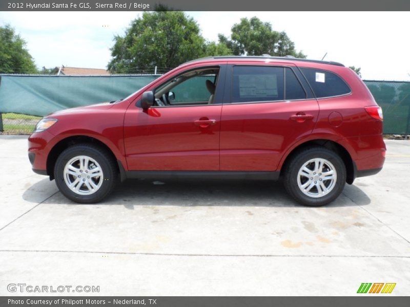 Sierra Red / Beige 2012 Hyundai Santa Fe GLS