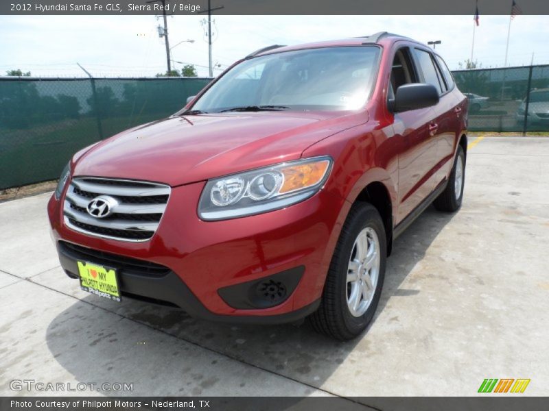 Sierra Red / Beige 2012 Hyundai Santa Fe GLS