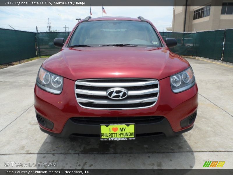 Sierra Red / Beige 2012 Hyundai Santa Fe GLS