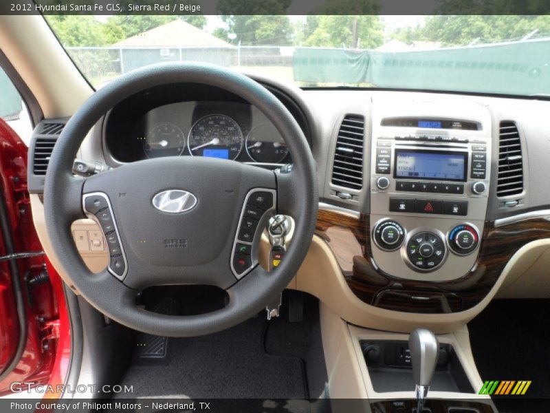 Sierra Red / Beige 2012 Hyundai Santa Fe GLS