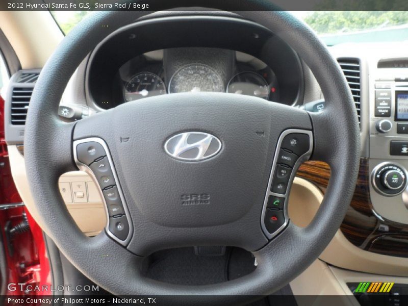 Sierra Red / Beige 2012 Hyundai Santa Fe GLS