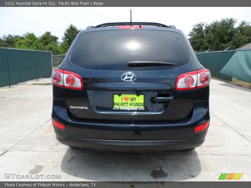 Pacific Blue Pearl / Beige 2012 Hyundai Santa Fe GLS