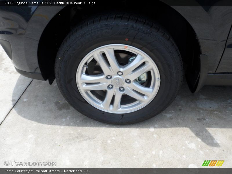 Pacific Blue Pearl / Beige 2012 Hyundai Santa Fe GLS