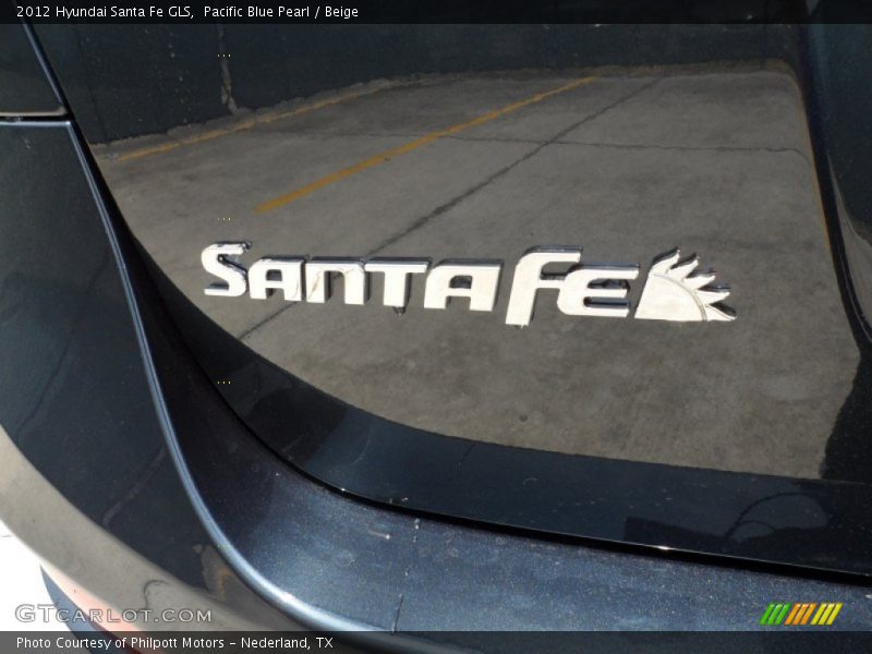 Pacific Blue Pearl / Beige 2012 Hyundai Santa Fe GLS
