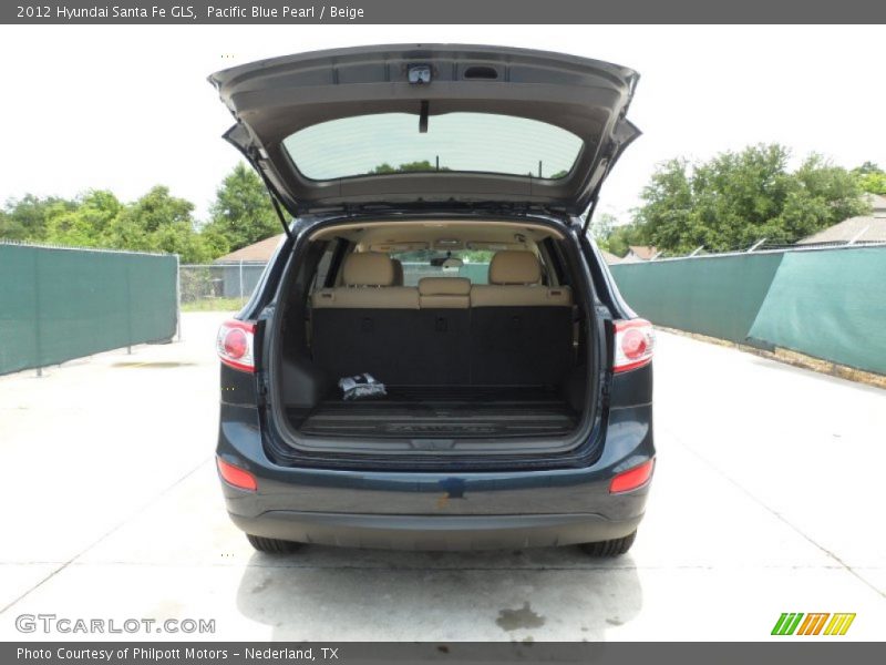 Pacific Blue Pearl / Beige 2012 Hyundai Santa Fe GLS