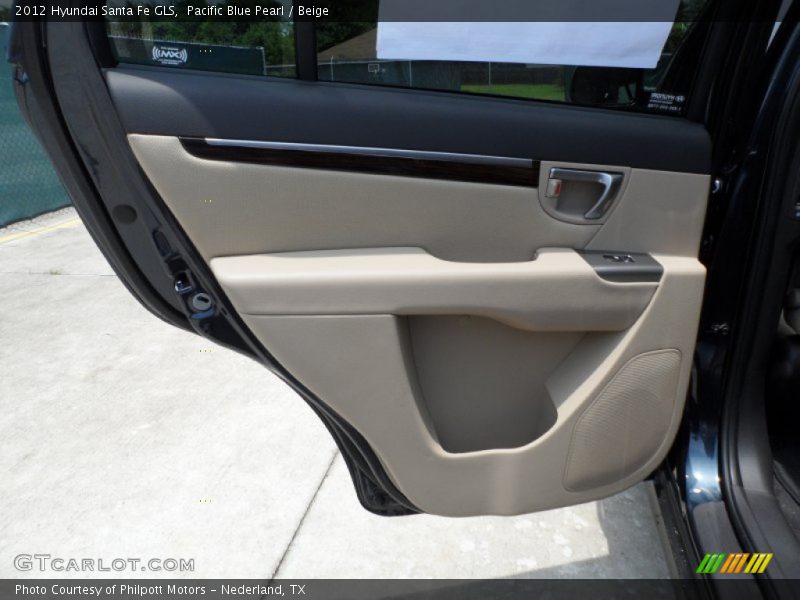 Pacific Blue Pearl / Beige 2012 Hyundai Santa Fe GLS