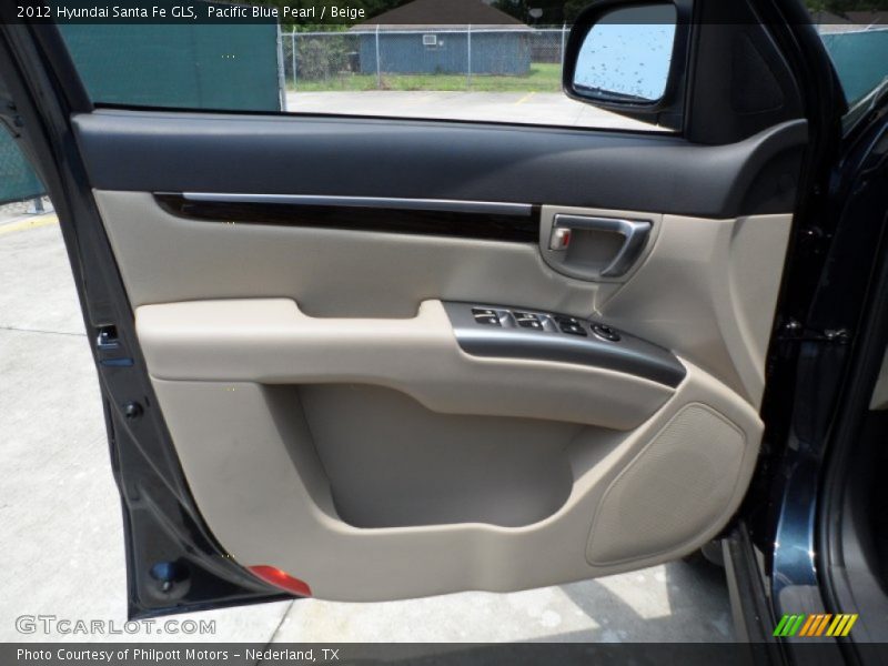 Pacific Blue Pearl / Beige 2012 Hyundai Santa Fe GLS