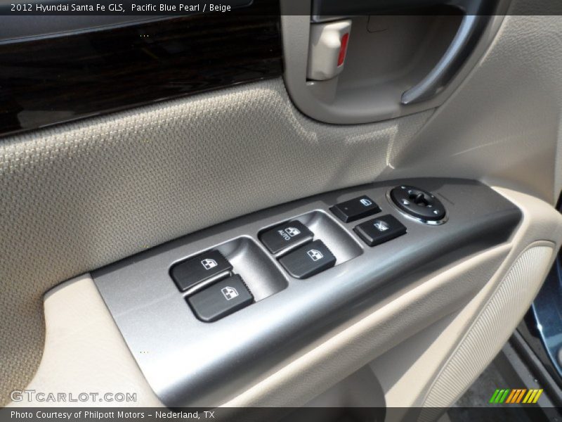 Pacific Blue Pearl / Beige 2012 Hyundai Santa Fe GLS