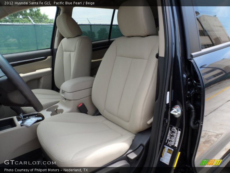Pacific Blue Pearl / Beige 2012 Hyundai Santa Fe GLS