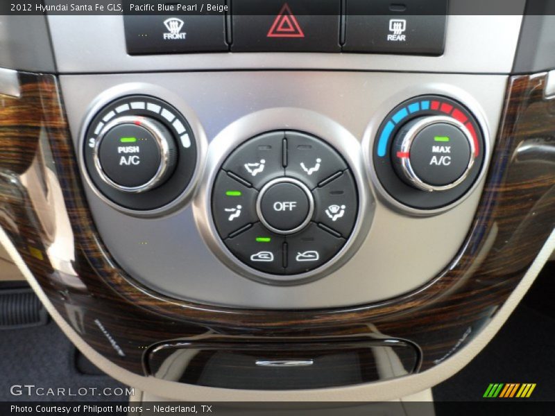 Pacific Blue Pearl / Beige 2012 Hyundai Santa Fe GLS