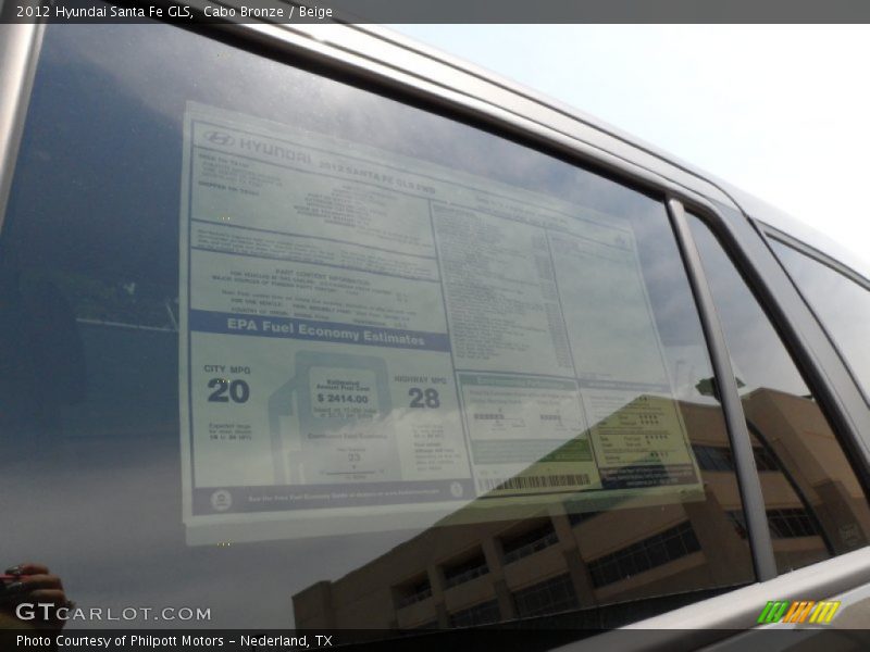 Cabo Bronze / Beige 2012 Hyundai Santa Fe GLS