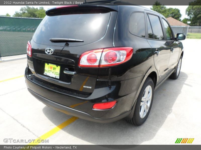 Twilight Black / Beige 2012 Hyundai Santa Fe Limited