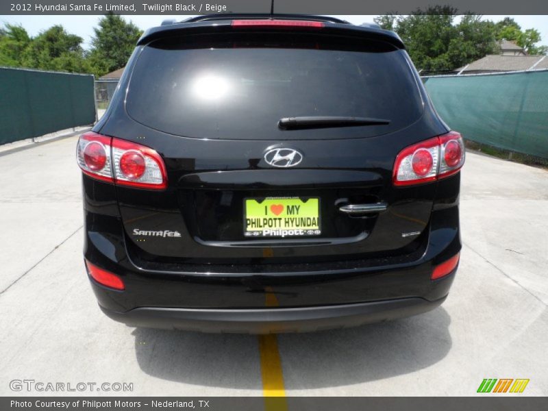 Twilight Black / Beige 2012 Hyundai Santa Fe Limited