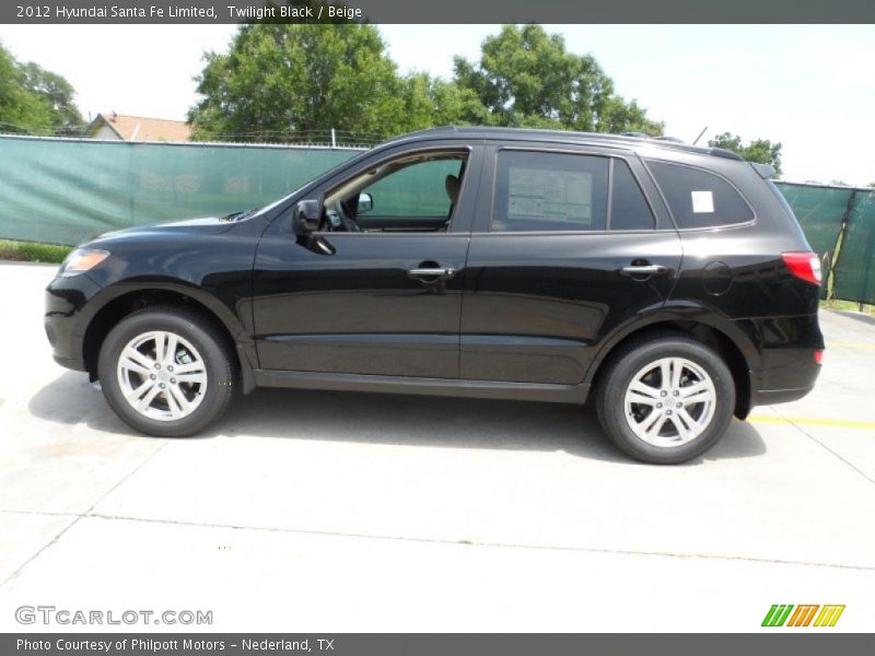 Twilight Black / Beige 2012 Hyundai Santa Fe Limited