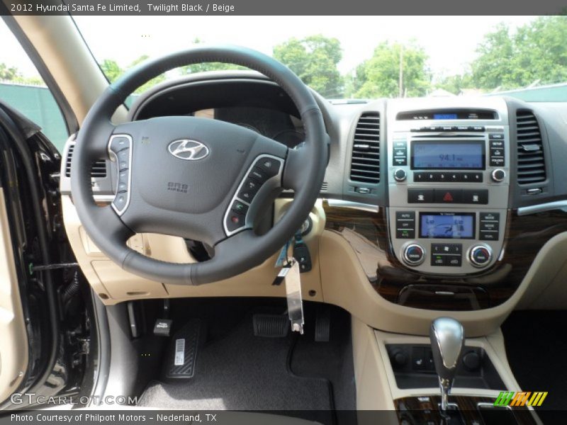 Twilight Black / Beige 2012 Hyundai Santa Fe Limited