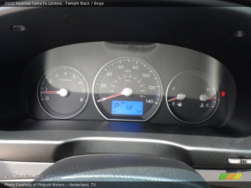 Twilight Black / Beige 2012 Hyundai Santa Fe Limited