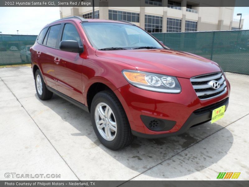 Sierra Red / Beige 2012 Hyundai Santa Fe GLS