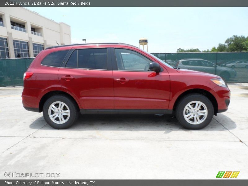 Sierra Red / Beige 2012 Hyundai Santa Fe GLS
