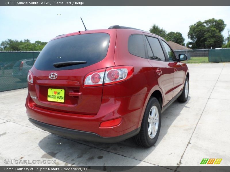 Sierra Red / Beige 2012 Hyundai Santa Fe GLS