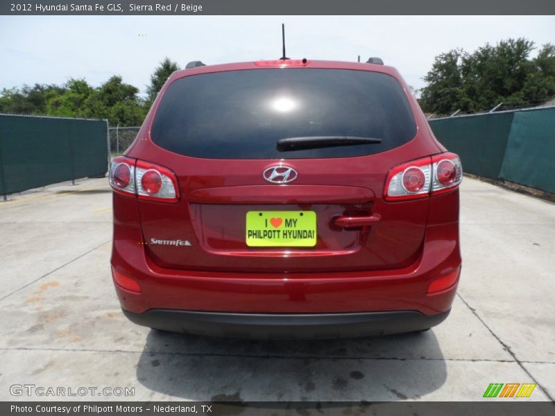 Sierra Red / Beige 2012 Hyundai Santa Fe GLS