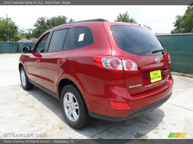 Sierra Red / Beige 2012 Hyundai Santa Fe GLS