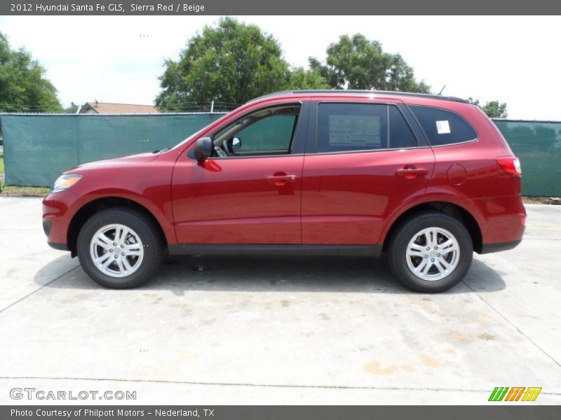 Sierra Red / Beige 2012 Hyundai Santa Fe GLS