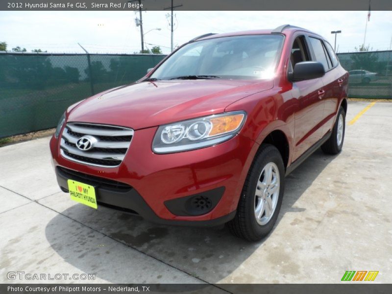 Sierra Red / Beige 2012 Hyundai Santa Fe GLS